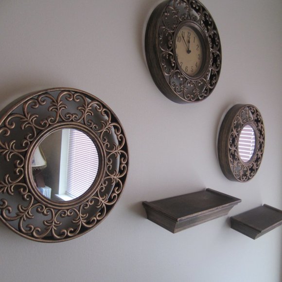 5-PIECE GOLD COLOR ELEMENT OF DESIGN/HOME DECOR WALL SET - Picture 8 of 9